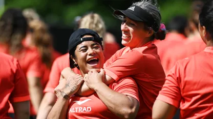 image: Ayesha and Tofiga team up for a Black Ferns live watchalong