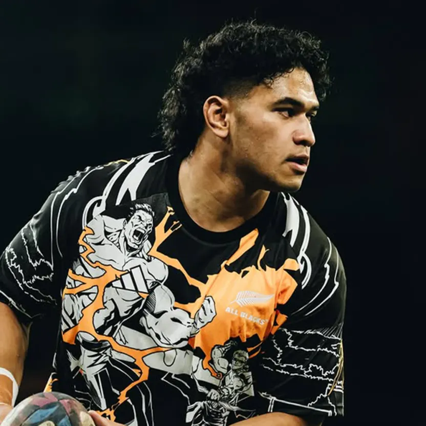 image: All Blacks Adidas Marvel Captains Run Jersey