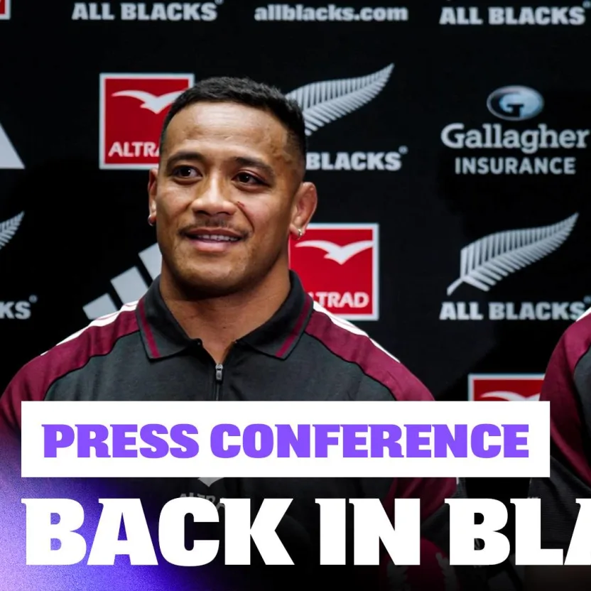 Back in black: Scott Barrett & Shannon Frizell face the media
